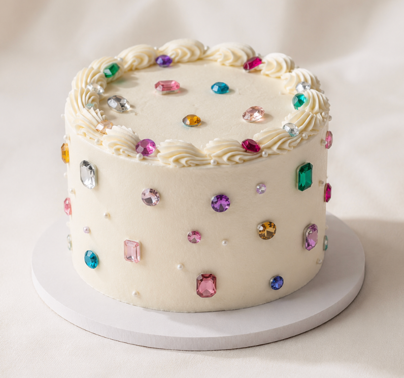 Crystal Cake mit Schmucksteinen